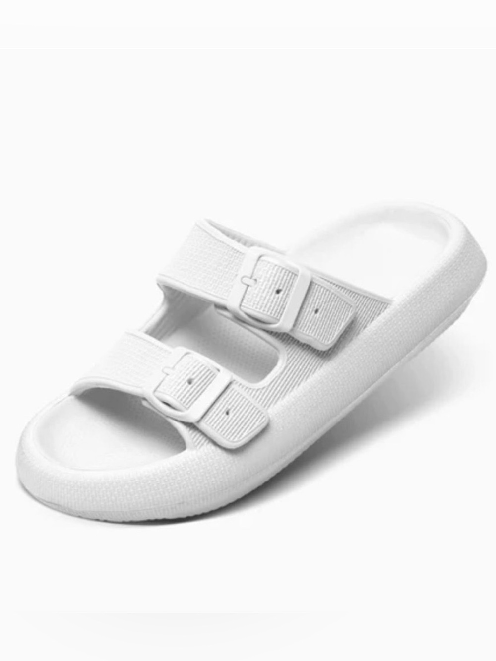 Beach Slides by J/SLIDES White Adjustable Double-Strap Slide Sandals 7 NWT